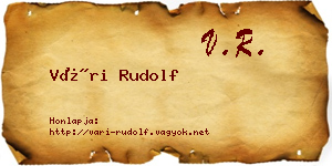 Vári Rudolf névjegykártya